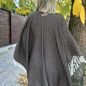 Ruana Marrón chocolate/Crudo